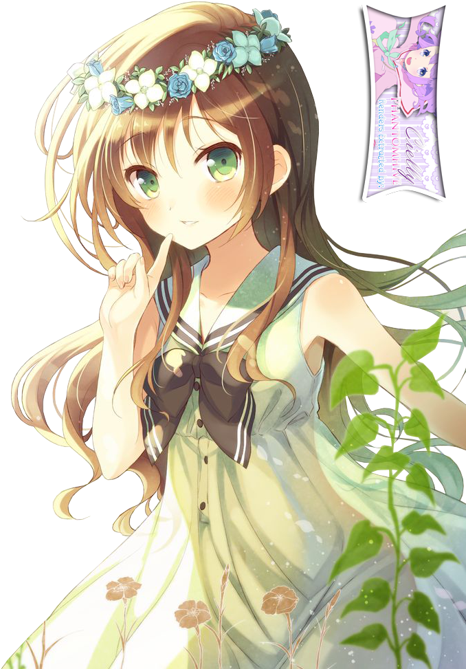 Cute Anime Nature Girl Extracted Bycielly By - Most Cute Anime Girl (339x479), Png Download