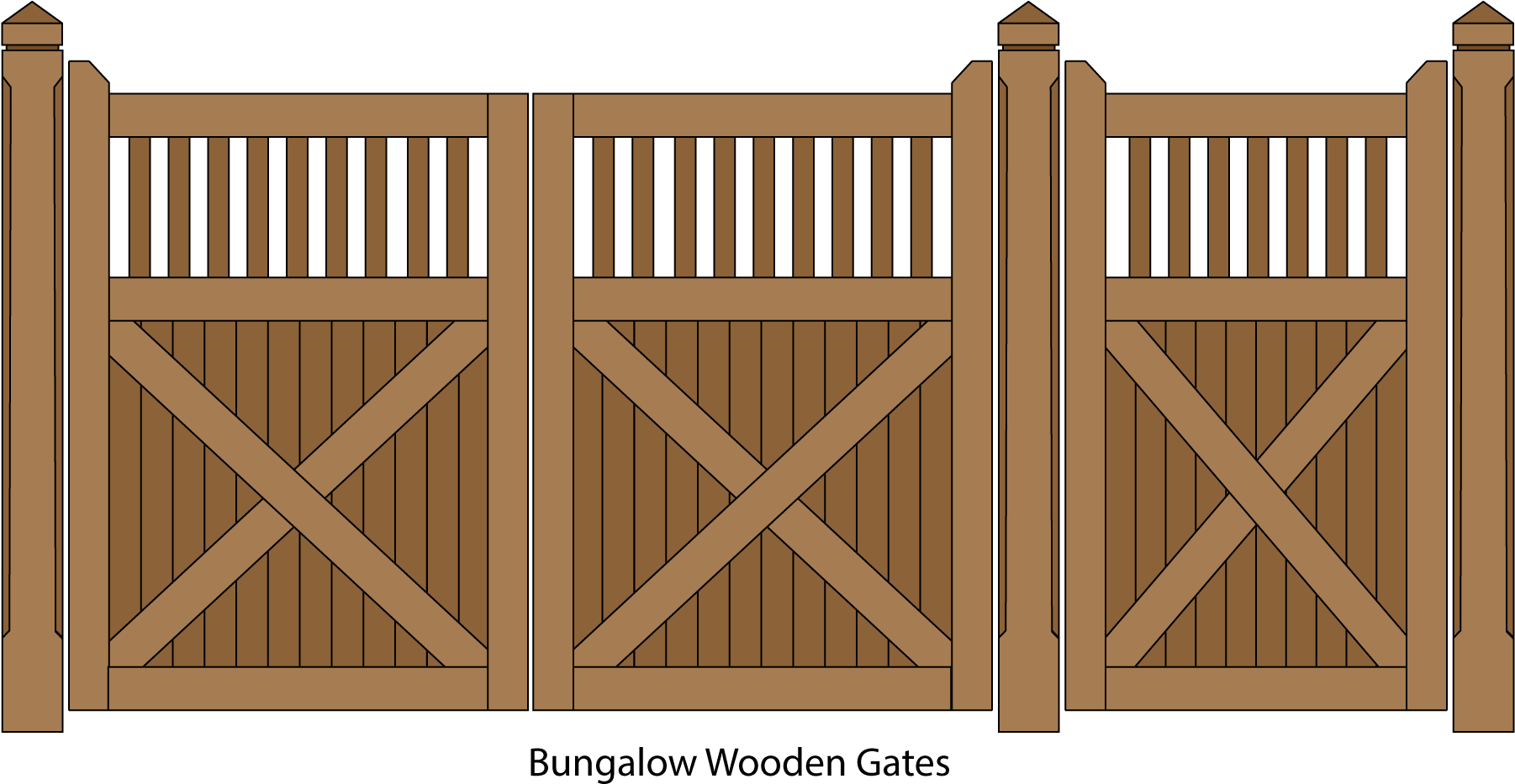 Bungalow Feature Wooden Pedestrian And Driveway Gates - Wooden Driveway Gates With Pedestrian Access (1920x1080), Png Download
