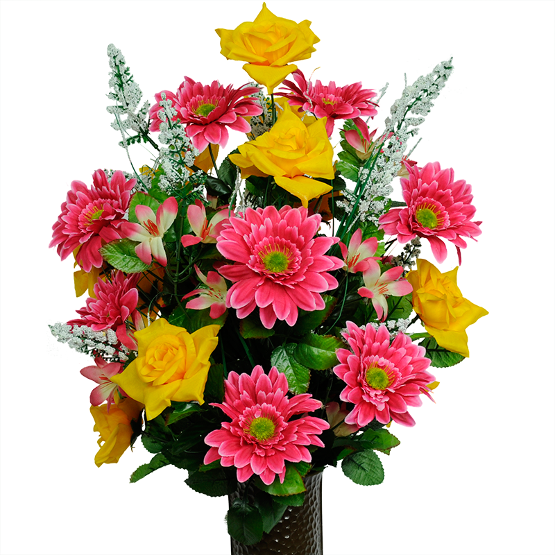 Yellow Rose & Pink Daisy Mix - Yellow (800x800), Png Download