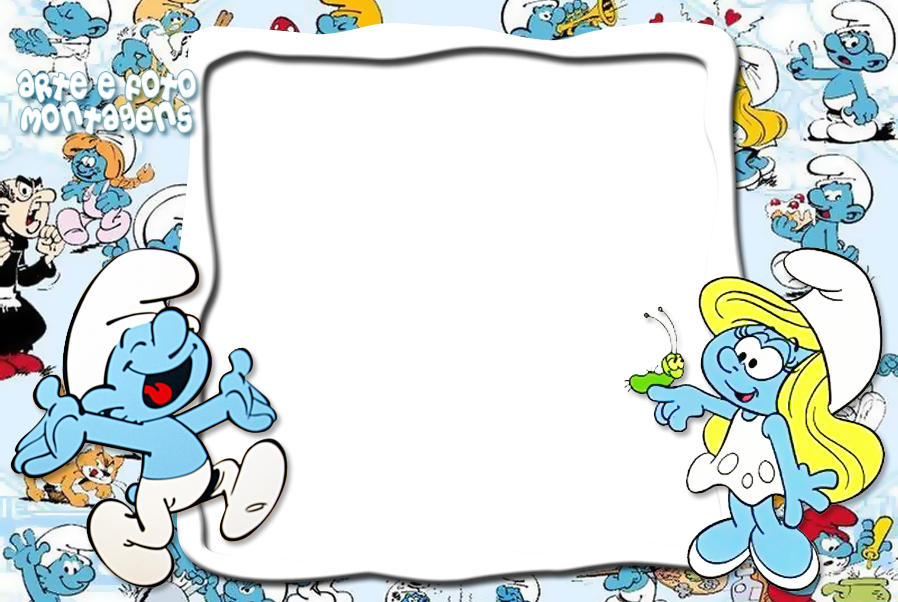 Montagem Para Fotos - Smurfs 1-3 [book] (898x602), Png Download