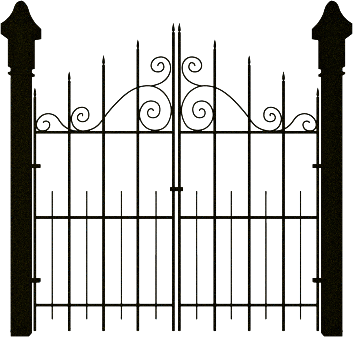 Gate Clipart Cute - Haunted House Gate Png (1219x1163), Png Download