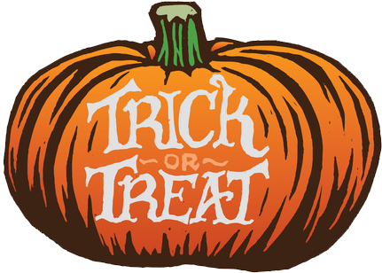 Trick Or Treat Png Image - Halloween Trick Or Treat Sign (580x386), Png Download