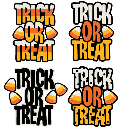 Trick Or Treat Title Scrapbook Cut File Cute Clipart - Halloween (432x432), Png Download