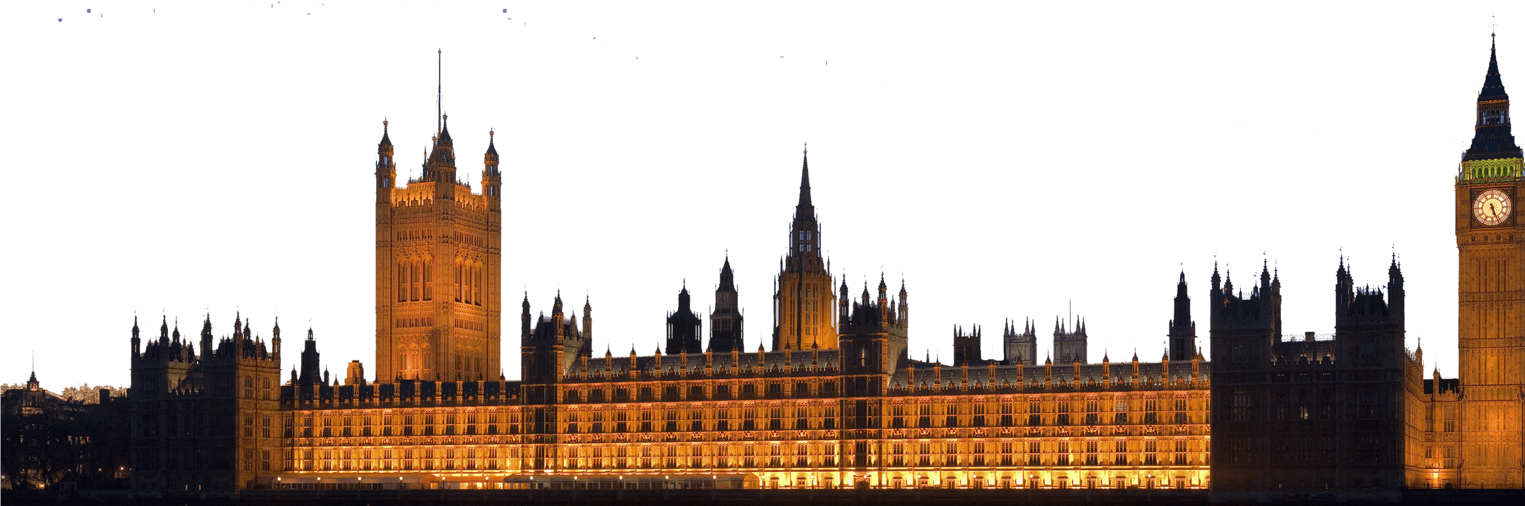 World Landmarks - Houses Of Parliament (3000x1182), Png Download