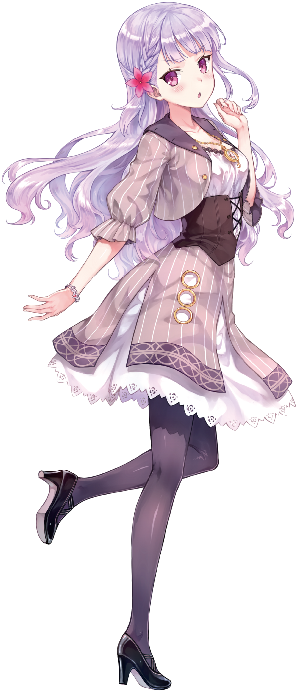 Spoiled Rich Noble - Anime Girl Purple Rose (598x1389), Png Download