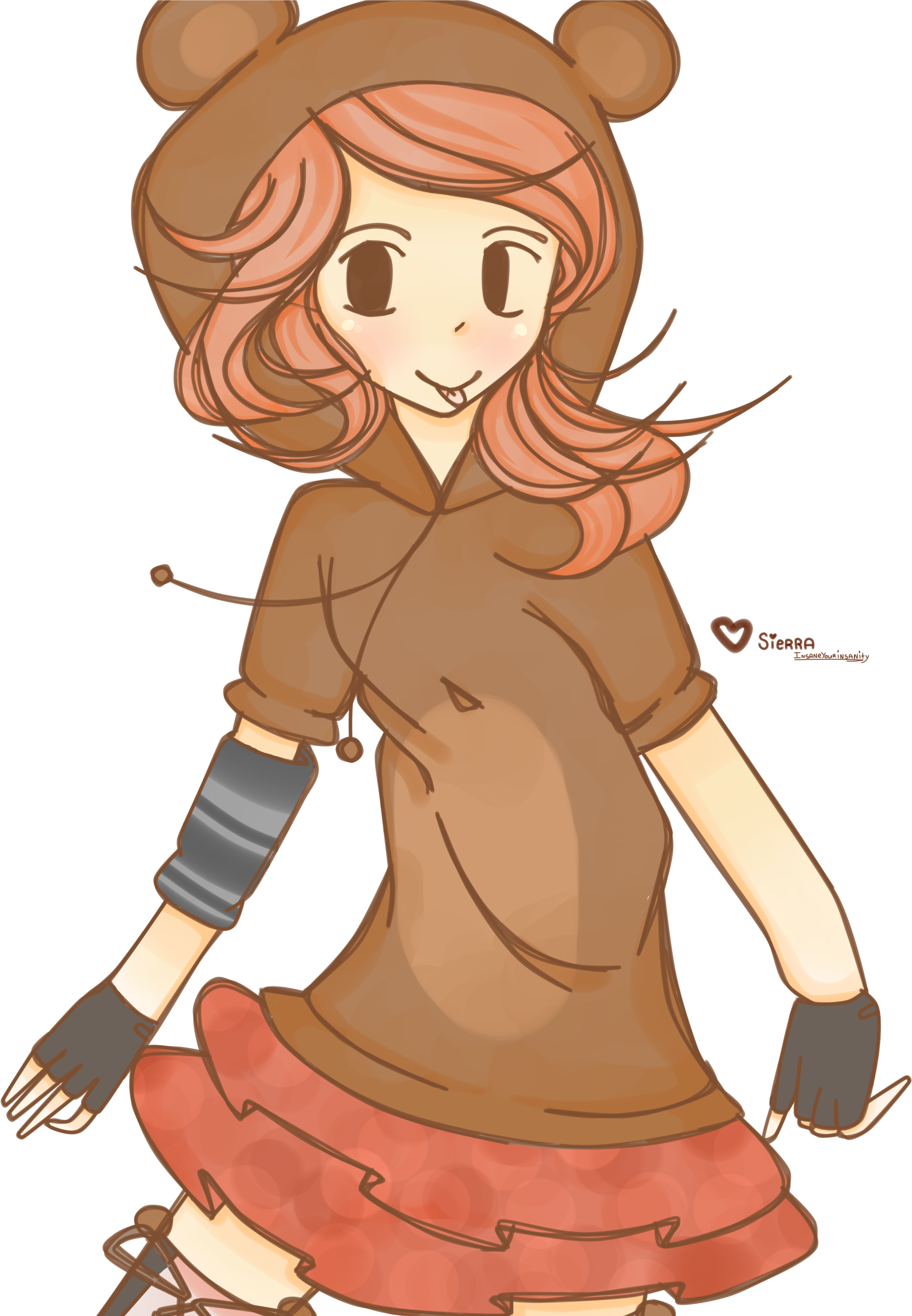 Anime Girl Clipart Bear - Cute Anime Girl Bear (3800x4700), Png Download