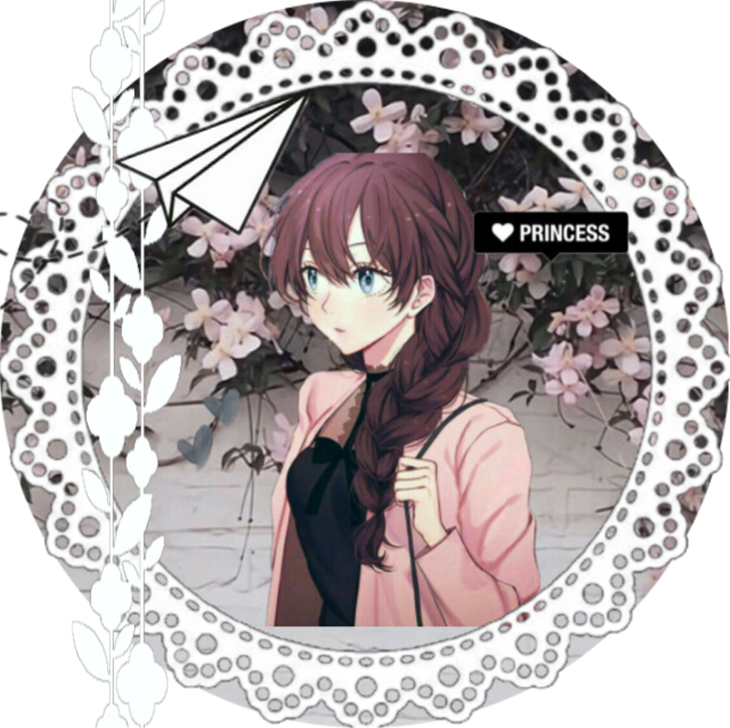 Pfp Anime Girl White Airplane Princess Love Flowers - Anime (640x639), Png Download