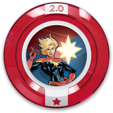 Captain Marvel - Disney Infinity 2.0 Captain Marvel Disc (500x500), Png Download