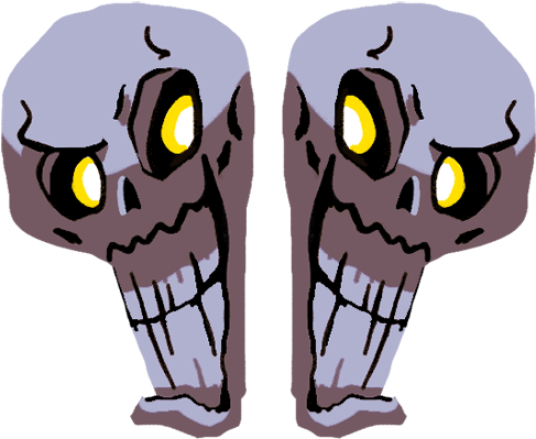 Skull Gemini - Cartoon (500x500), Png Download