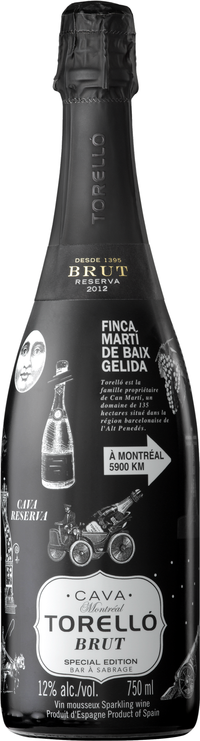Cava Champagnerie Montréal Champagne - Glass Bottle (1600x2619), Png Download