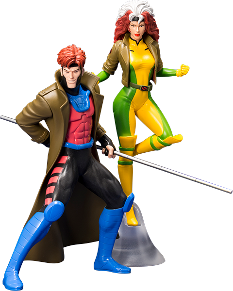 Gambit And Rogue Two-pack Set Statue - Gambit Marvel Legends 2018 (480x600), Png Download