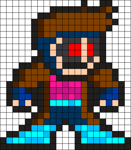 Gambit Perler Bead Pattern / Bead Sprite - Black Adam 8 Bit (442x505), Png Download