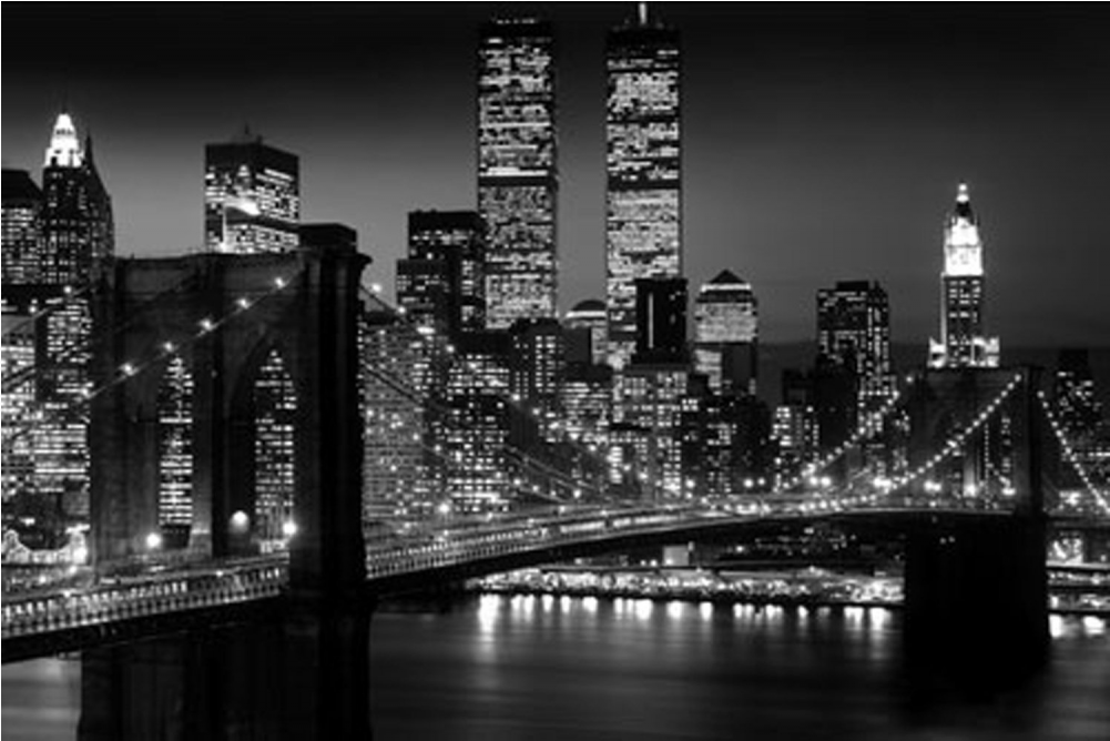 New York City Brooklyn Bridge - New York Skyline Frame (1000x1231), Png Download