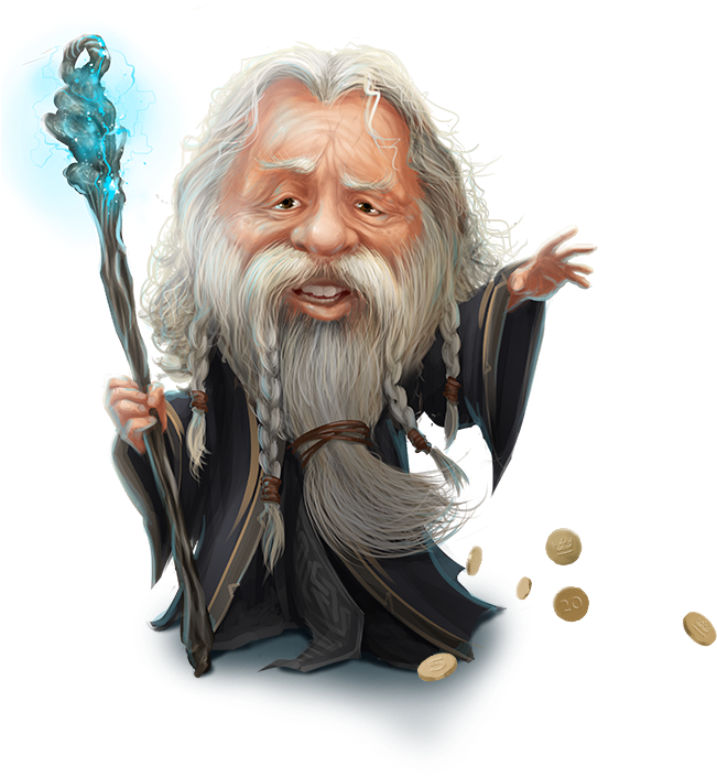 Casino Heroes Gandalf - Casino Heroes (667x715), Png Download