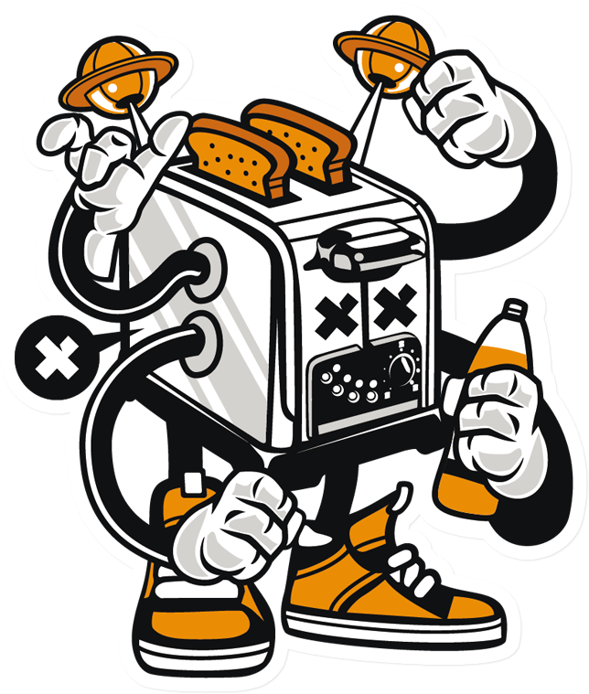 Sticker That Kick Ass Toaster Monster - Image_tshirts Toaster Monster Mens Printed T-shirt (800x800), Png Download