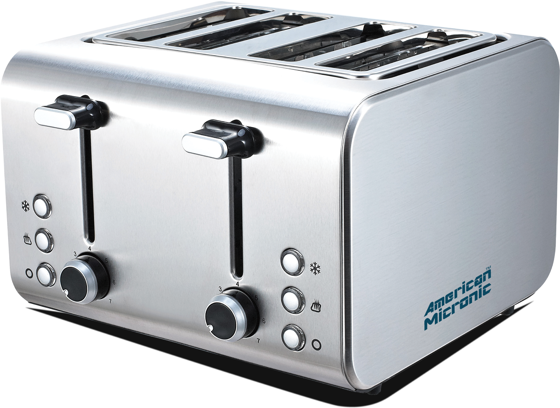 4 Slice Toaster -stainless Steel - American Micronic- 4 Slice Imported Full Stainless (2000x2000), Png Download