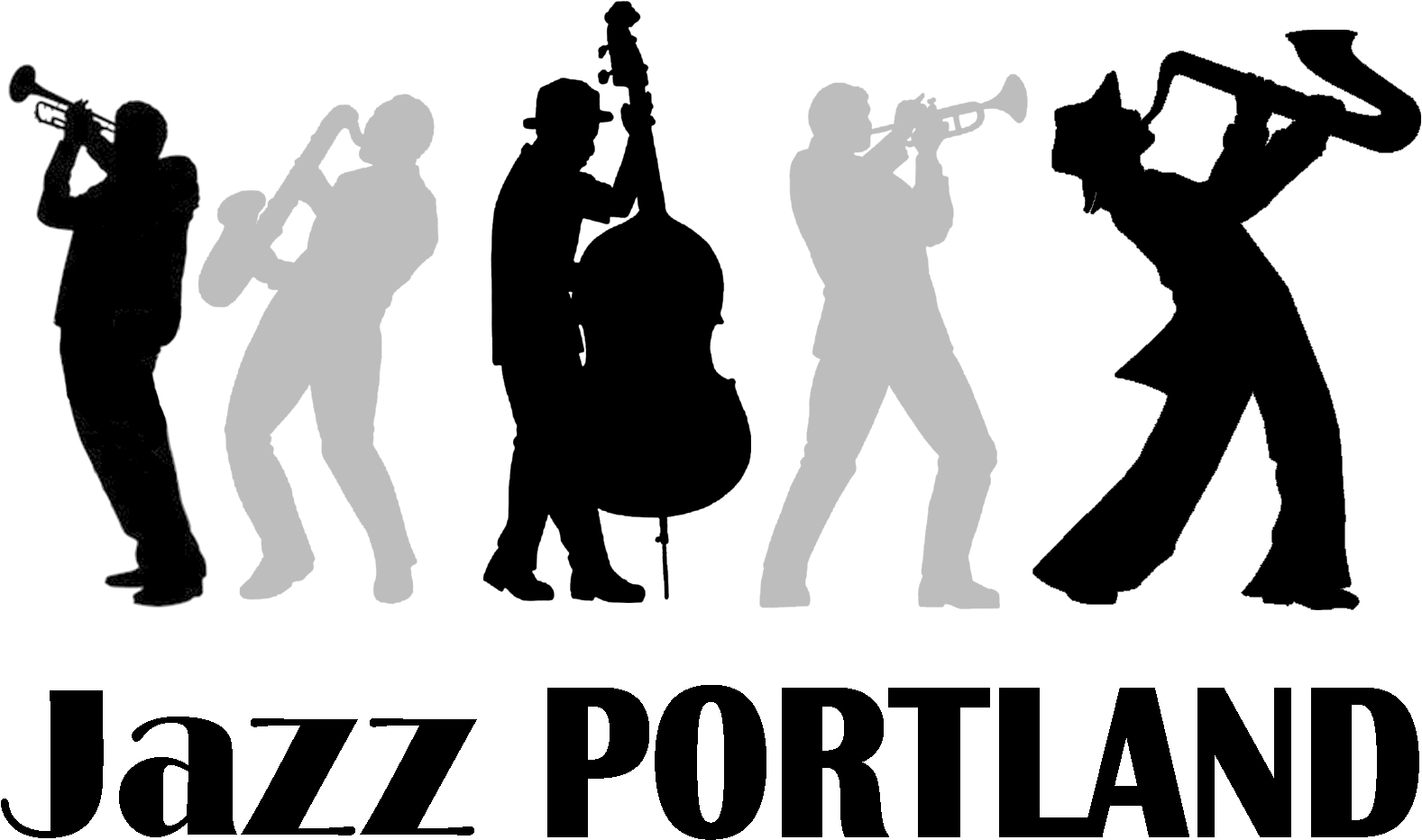 Jazz Portland - Jazz Band Silhouette Png (1929x1177), Png Download