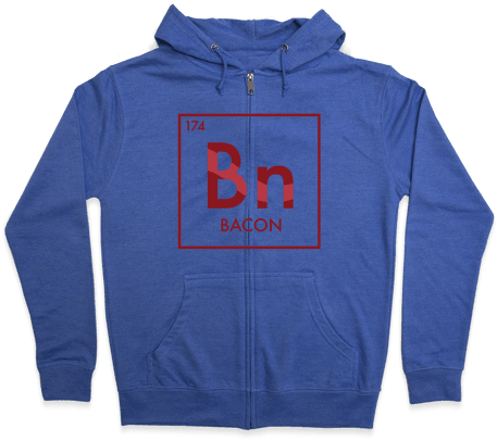Bacon Science Zip Hoodie - Hoodie (484x484), Png Download