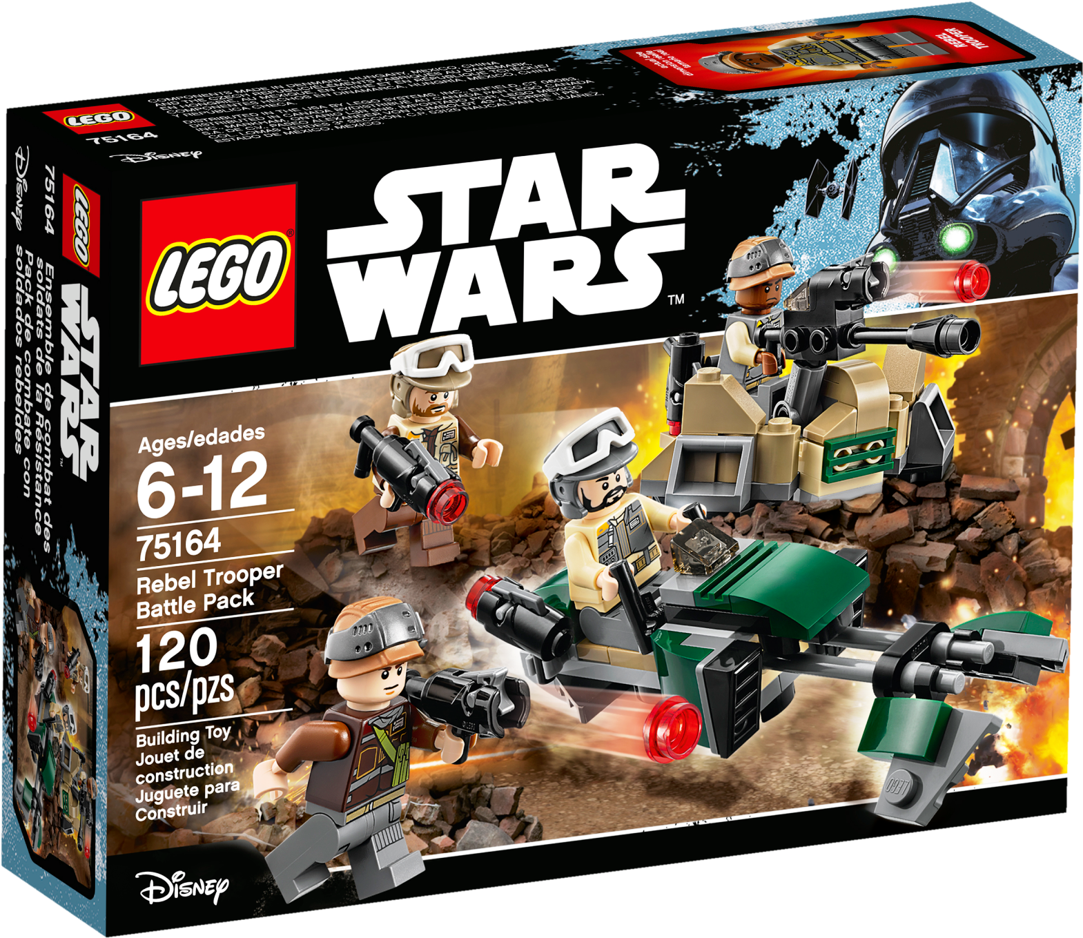 Disney Star Wars Rebel Trooper Battle Pack - Lego 75164 (2400x1800), Png Download