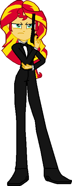 Png Black And White Stock Artist Toonalexsora Clothes - Sunset Shimmer In A Suit (234x602), Png Download