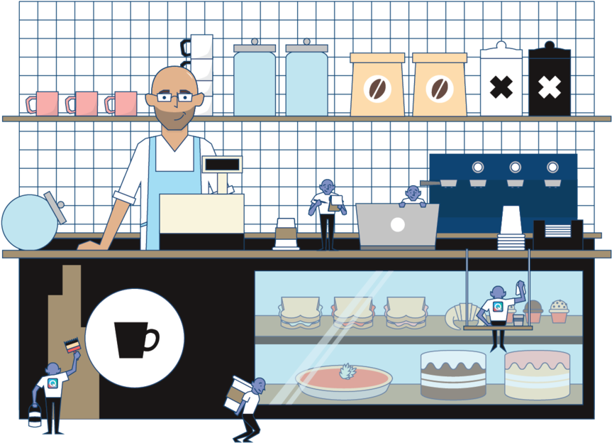 Qount Illustration Customer 1 - Customer1 (1000x747), Png Download