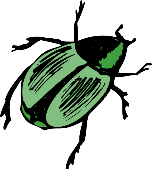 Shiny Green Beetle Clip Art At Clipart - Clipart Beetle (534x594), Png Download