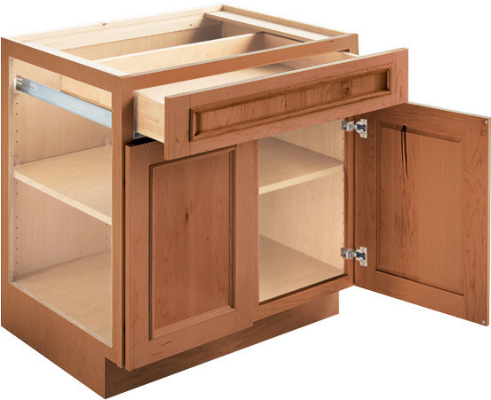 Interiors - Kraftmaid Base Cabinet Construction (560x490), Png Download