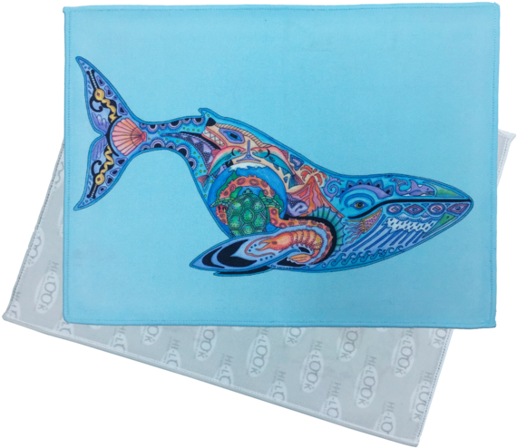 Blue Whale Microfiber Cleaning Cloth - Toland Home Garden Animal Spirits- Whale Garden Flag (580x514), Png Download