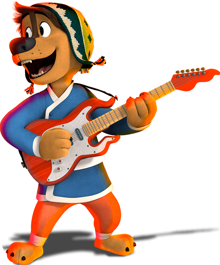 Bodi Rock Dog Playing Guitar 2 - Cartoon Dog Playing Guitar (756x908), Png Download