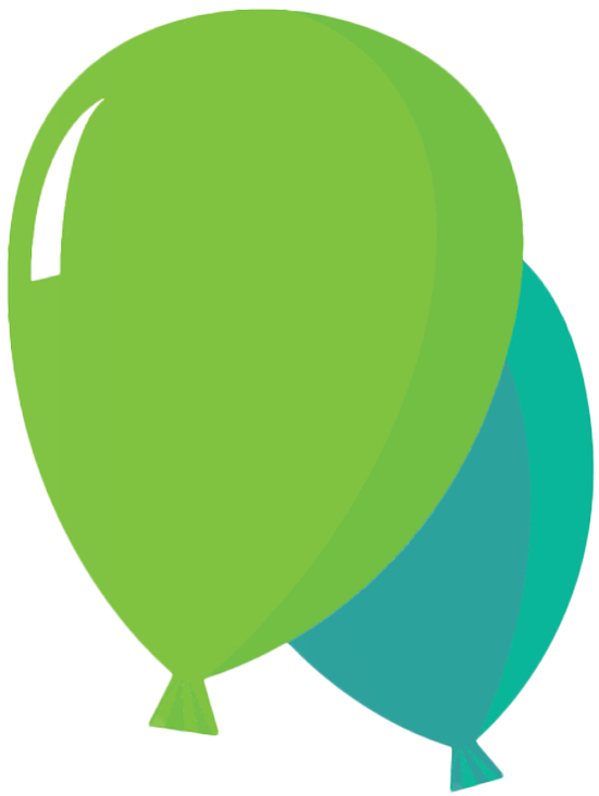 Green - Balloons Green And Blue Png (550x800), Png Download