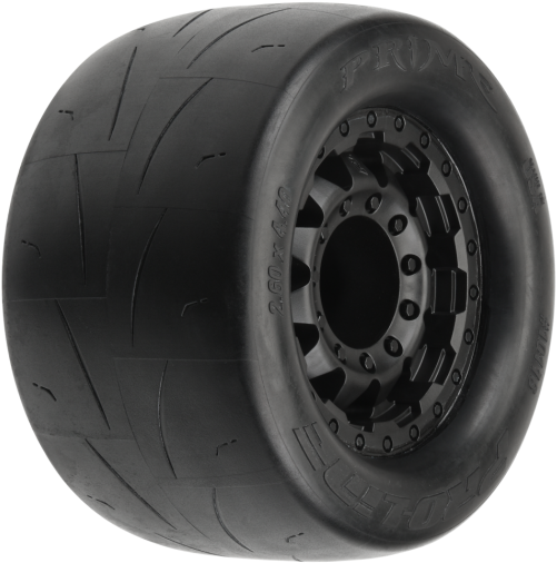 8 Street Tires Mounted On F-11 Black 17mm Wheels - Pl10116-18 - Proline Prime 2.8 All Ter. Tyres On Blk (520x525), Png Download