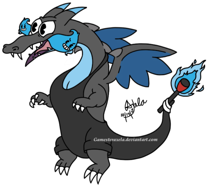 Pokemon And Cuphead Crossover By Gamesteraxela - Grim Matchstick Charizard (900x675), Png Download