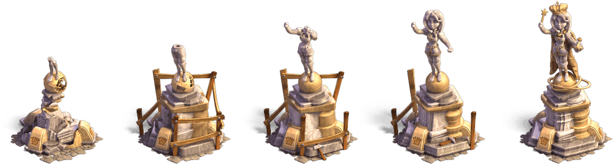 Chess Piece White Queen Stages - Bronze Sculpture (1255x324), Png Download