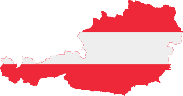 Flag Of Austria Map National Flag - Austria Flag Map (645x340), Png Download