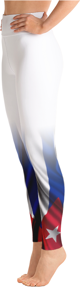 Women's White "cuba Flag" - Yoga Pants (1000x1000), Png Download