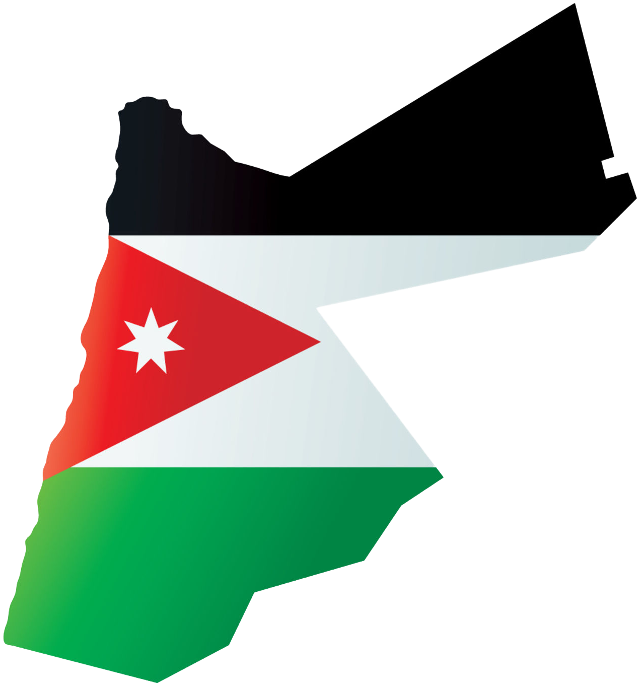 Jordan Flag Map - Jordan Flag On Country Map (1441x1400), Png Download