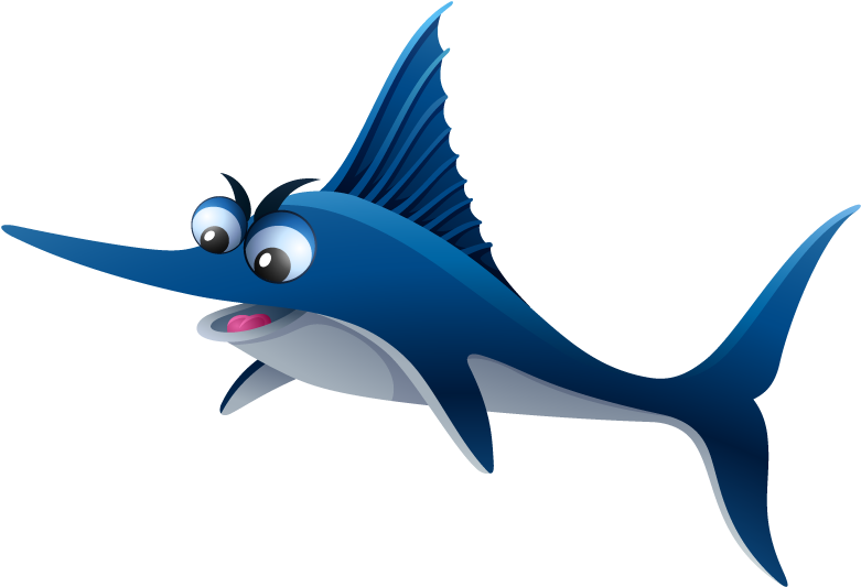 Swordfish Cartoon (800x552), Png Download