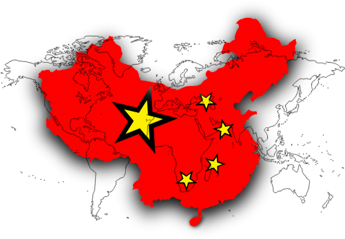 China,china - World Map Black And White (500x355), Png Download