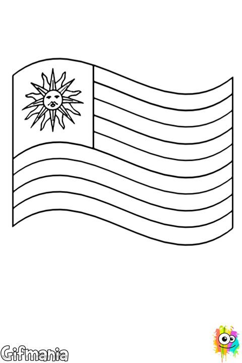 Discover The Flag Of Uruguay With This Coloring Page - Bandera De Uruguay Para Colorear (480x720), Png Download