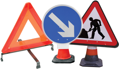 Road Signs - Portacone Sign - Roadworks - Made From 100% Re-processed (479x280), Png Download
