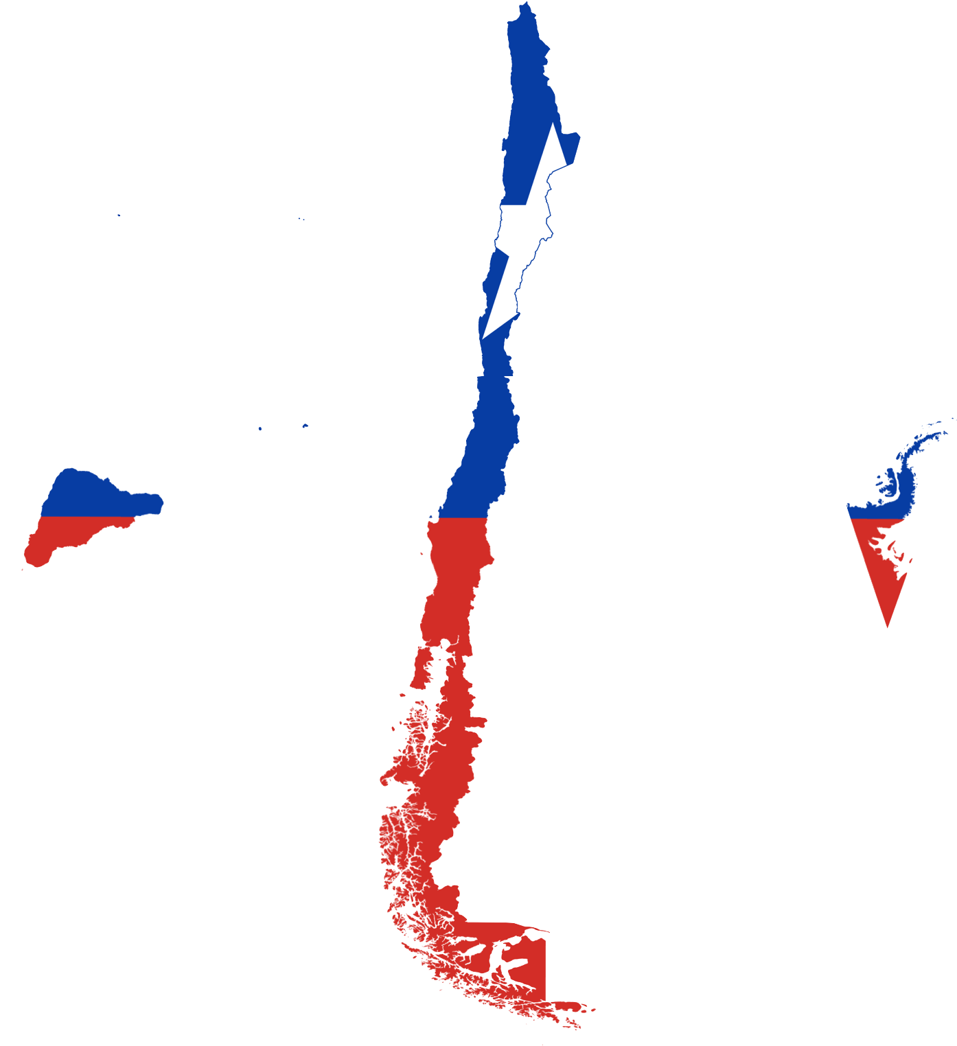 Chile - Flag Map Of Chile (1457x1592), Png Download