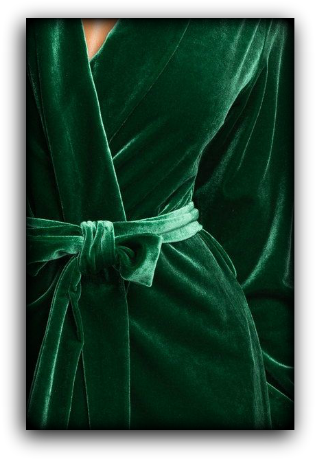 Green Velvet - Teal Dressing Gown Velvet (469x678), Png Download