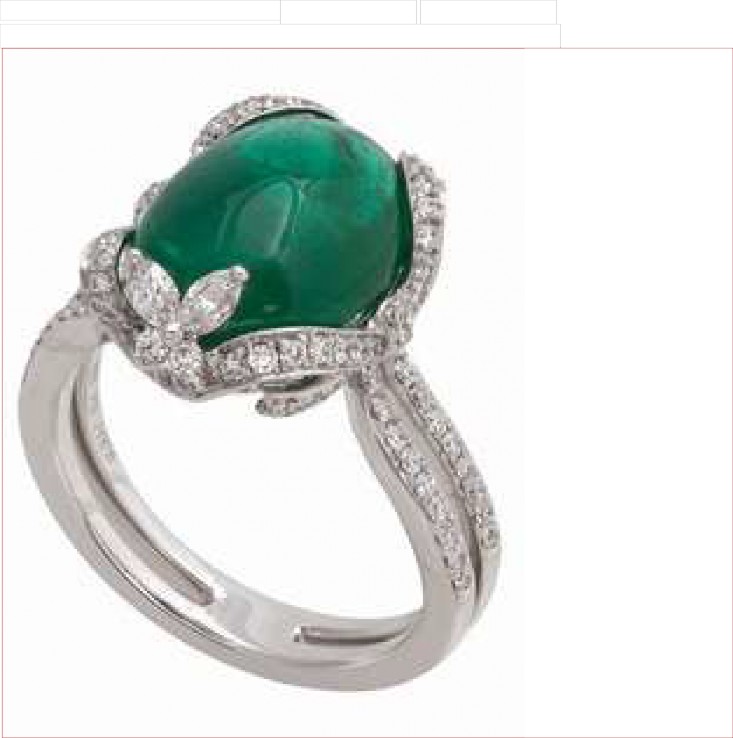 Png - Beautiful Green Cabochon Split Shank Gift Sterling (733x738), Png Download