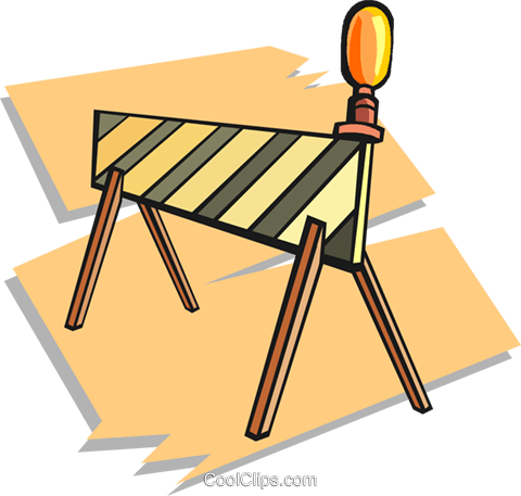 Road Barricade Royalty Free Vector Clip Art Illustration - Vector Graphics (480x457), Png Download