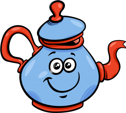 Tea Pot Cartoon (534x480), Png Download