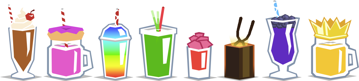 175 Levels, 30 Shake Recipes, Portals, Lava, Diamonds - Slide The Shakes All Shakes (1203x274), Png Download