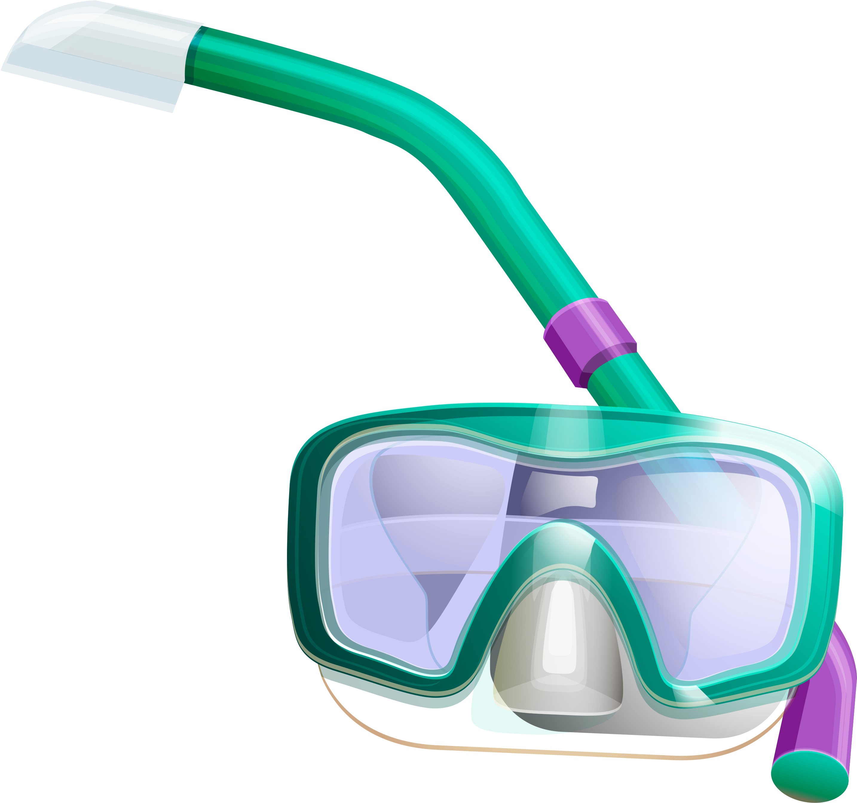 View Full Size - Snorkel And Mask Png (3064x2975), Png Download