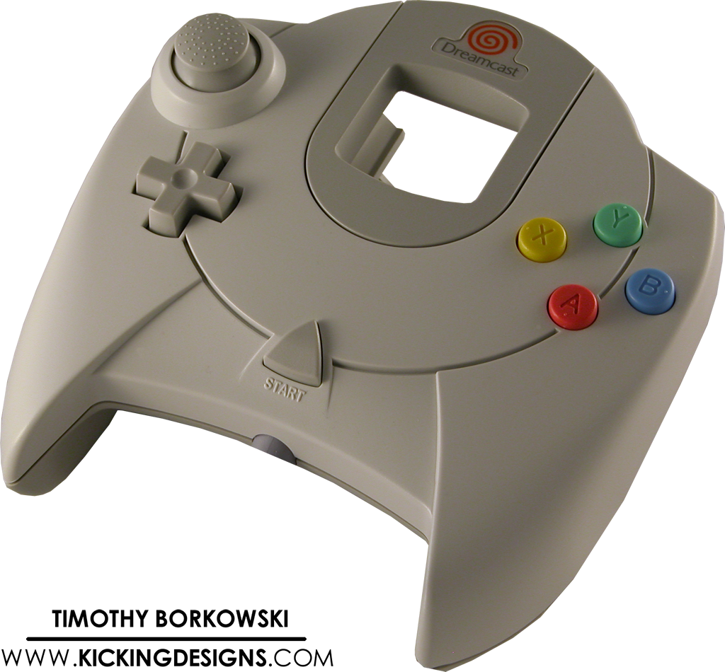 Sega Dreamcast Stock Photos Kicking Designs - Sega Dreamcast Controller Layout (1024x950), Png Download