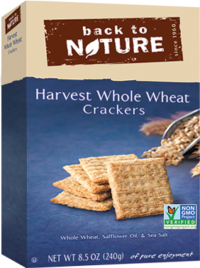 4 Ingredients - Back To Nature - Harvest Whole Wheat Crackers - 8.5 (353x450), Png Download