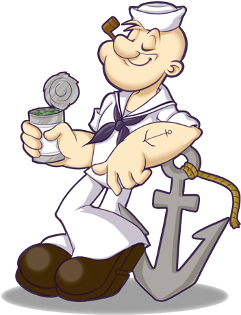 Popeye The Sailor By Fannochka - Popeye The Sailor Man In White Uniform (400x517), Png Download